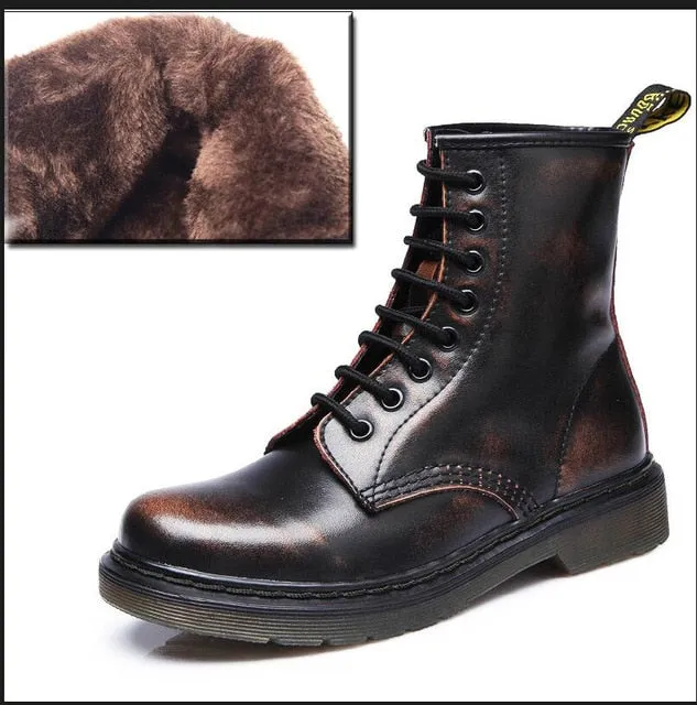 2020 Boots Women Genuine Leather Shoes For Winter Boots Shoes Woman Casual Spring Genuine Leather Botas Mujer Female Ankle Boots