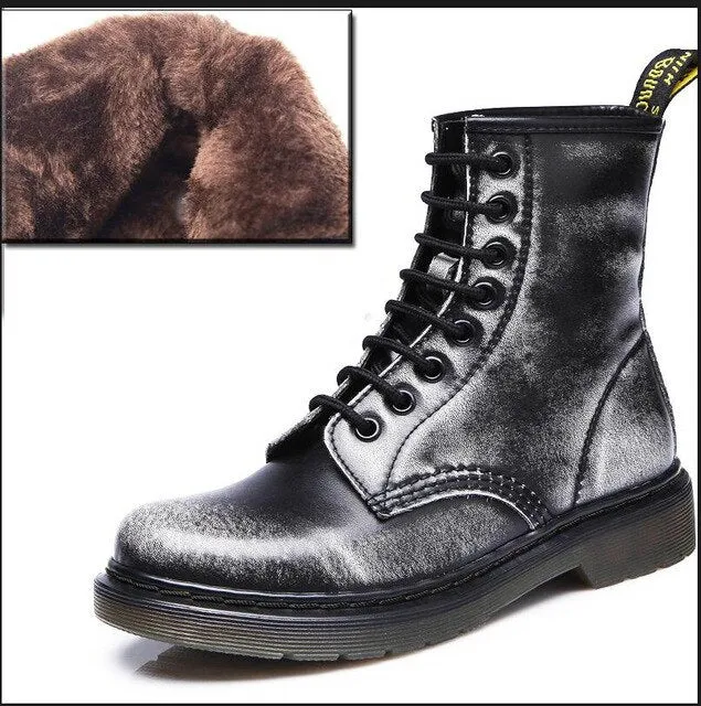 2020 Boots Women Genuine Leather Shoes For Winter Boots Shoes Woman Casual Spring Genuine Leather Botas Mujer Female Ankle Boots