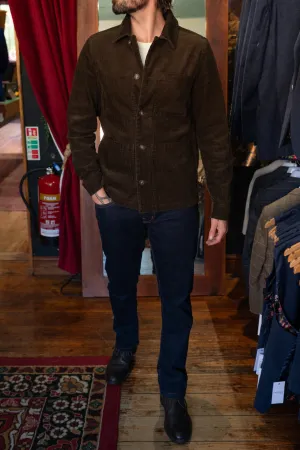 Acid Washed Cord Jacket Casual Look