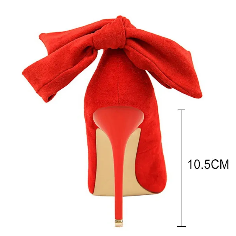 Basic Bow-Knot Pumps High Heels Stiletto for Ladies