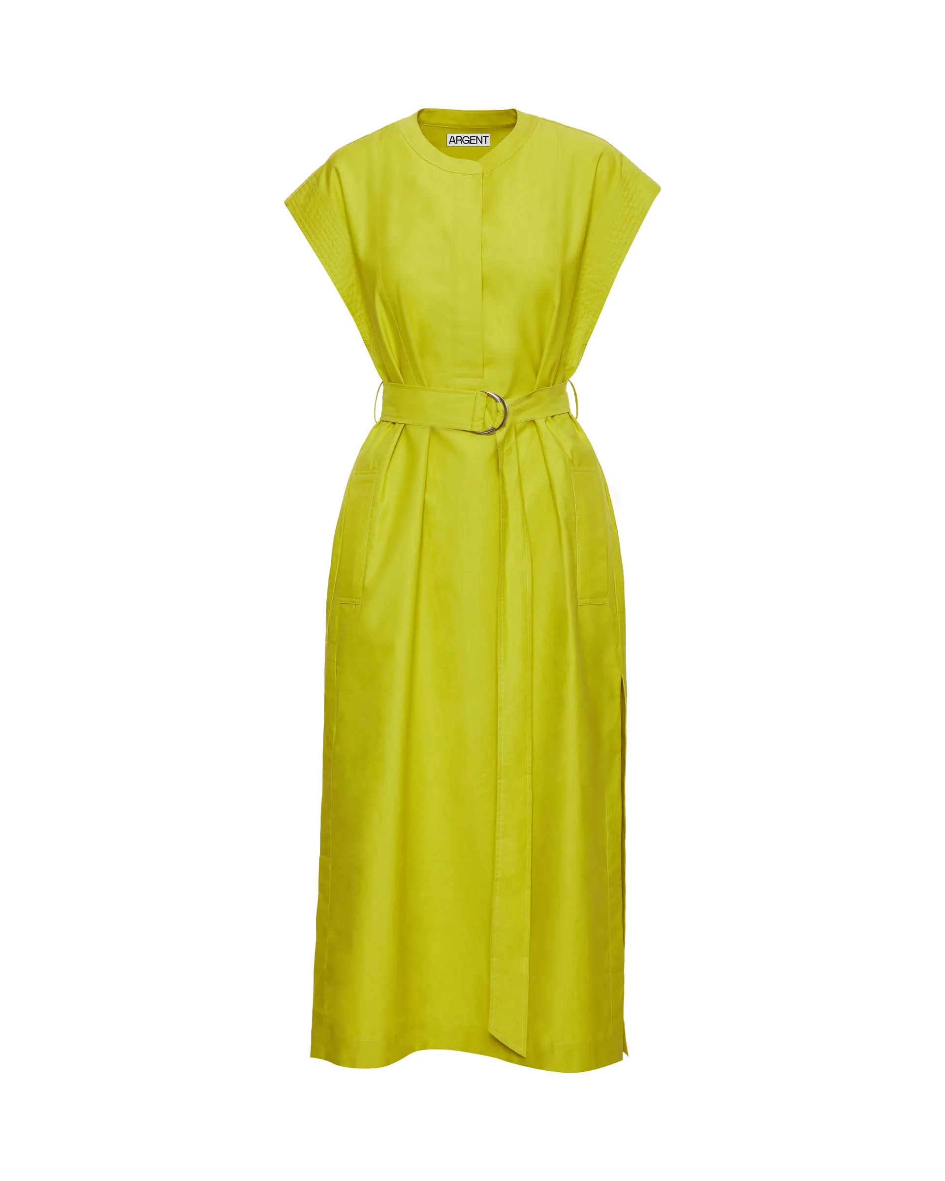 Bib Dress in Cotton Twill | Avocado