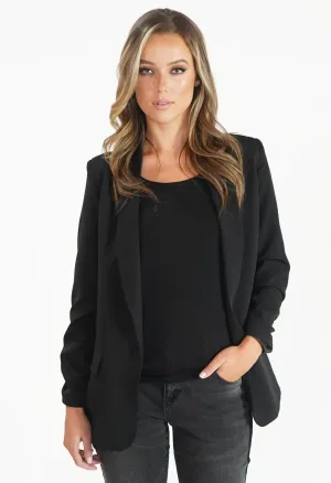 Black Open Blazer-1