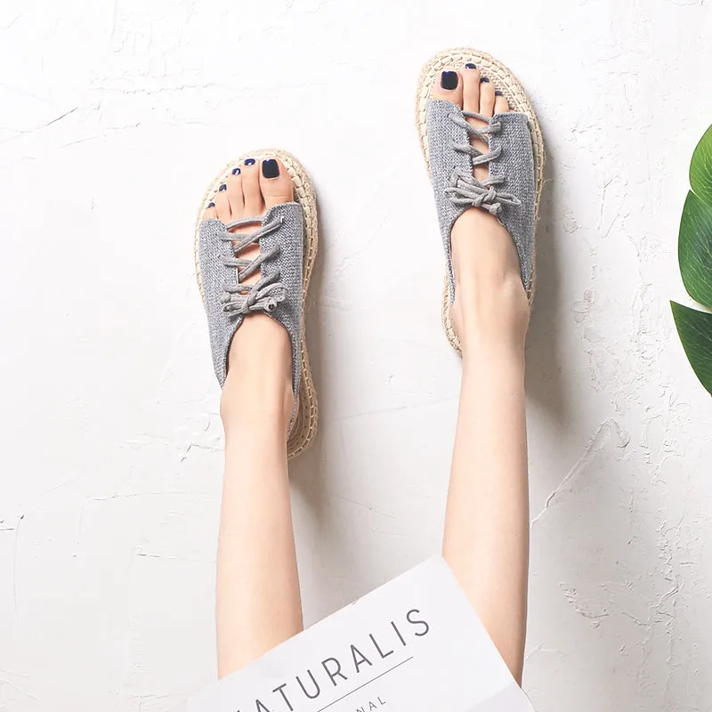 BOOPDO DESIGN ESPADRILLE CHUNKY SANDALS