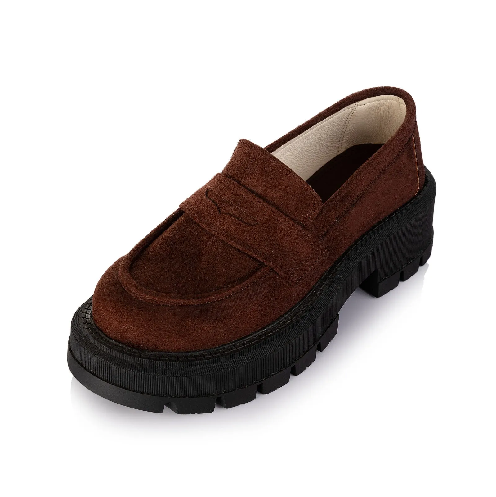 Bordeaux Suede Platform Loafer