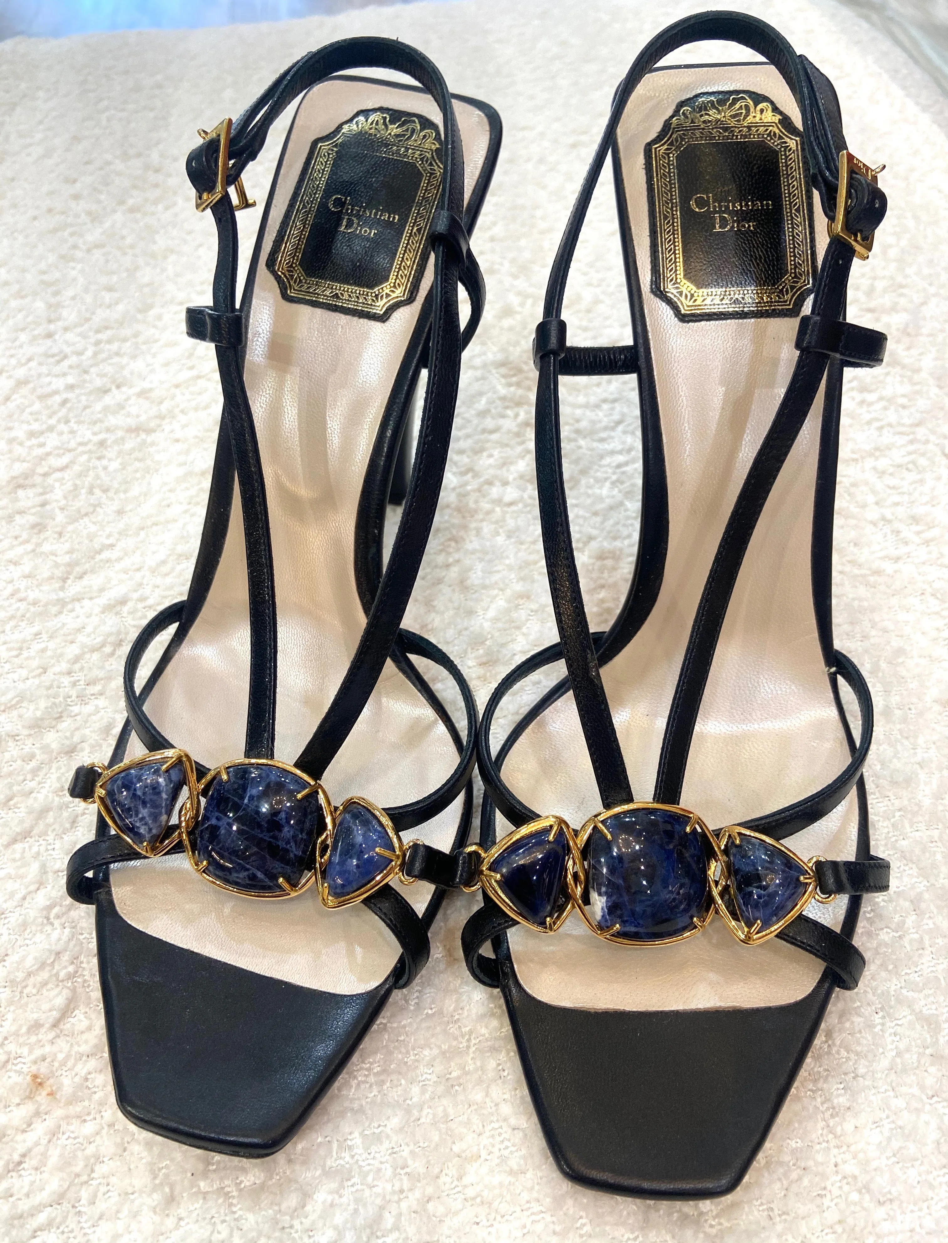 CHRISTIAN DIOR JEWELED PIEDRA SANDALS
