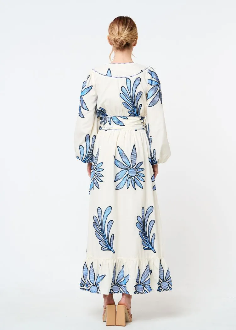 Ciebon Fawn Embroidered Midi Dress- Blue ***FINAL SALE***
