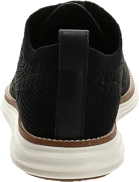 Cole Haan Mens Original Grand Knit Wing TIP II Black/Ivory Lace Up Sneakers