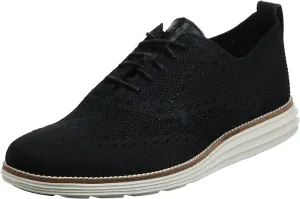 Cole Haan Mens Original Grand Knit Wing TIP II Black/Ivory Lace Up Sneakers