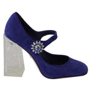 Dolce & Gabbana Elegant Purple Suede Mary Janes Pumps