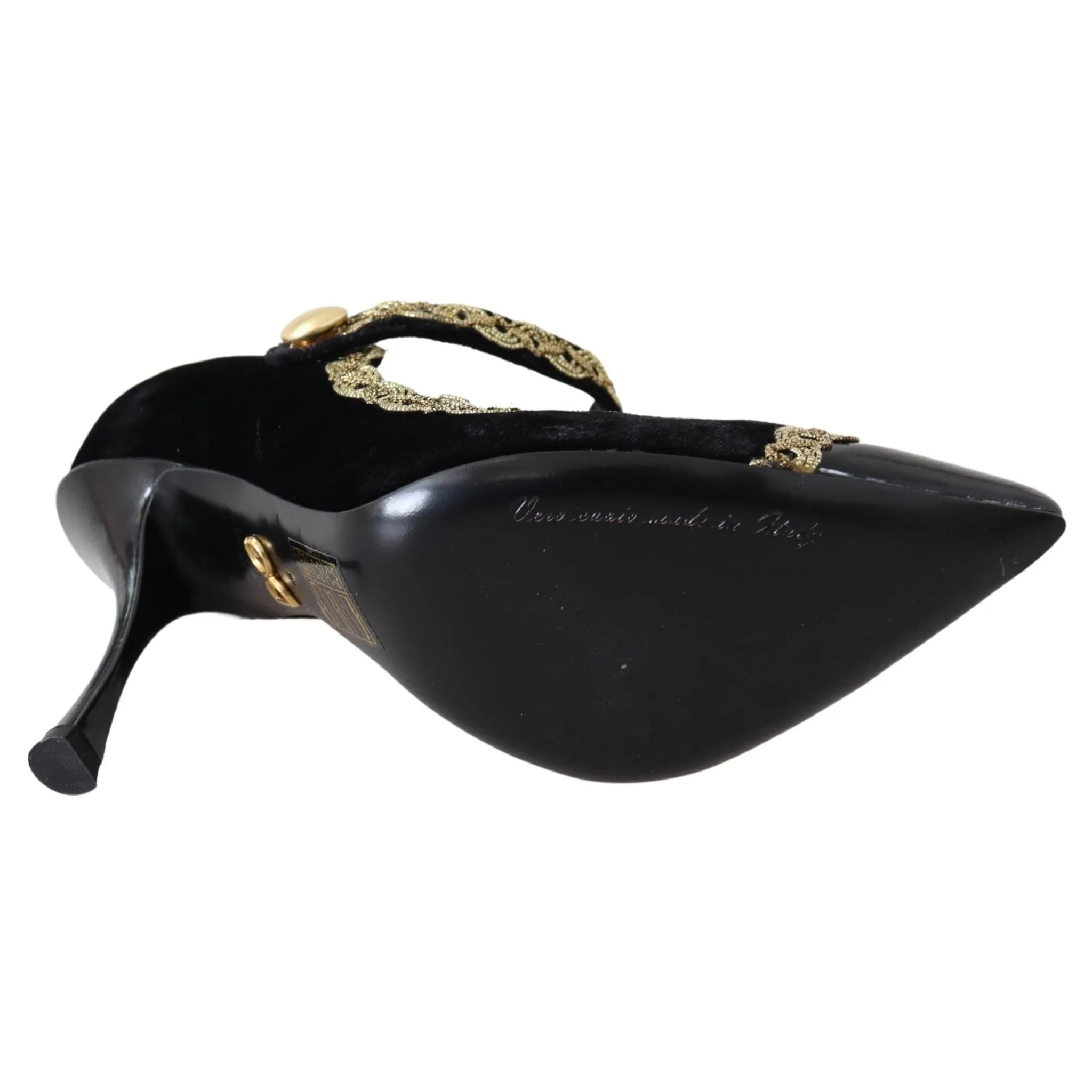 Dolce & Gabbana Elegant Velvet Patent Embroidered Pumps