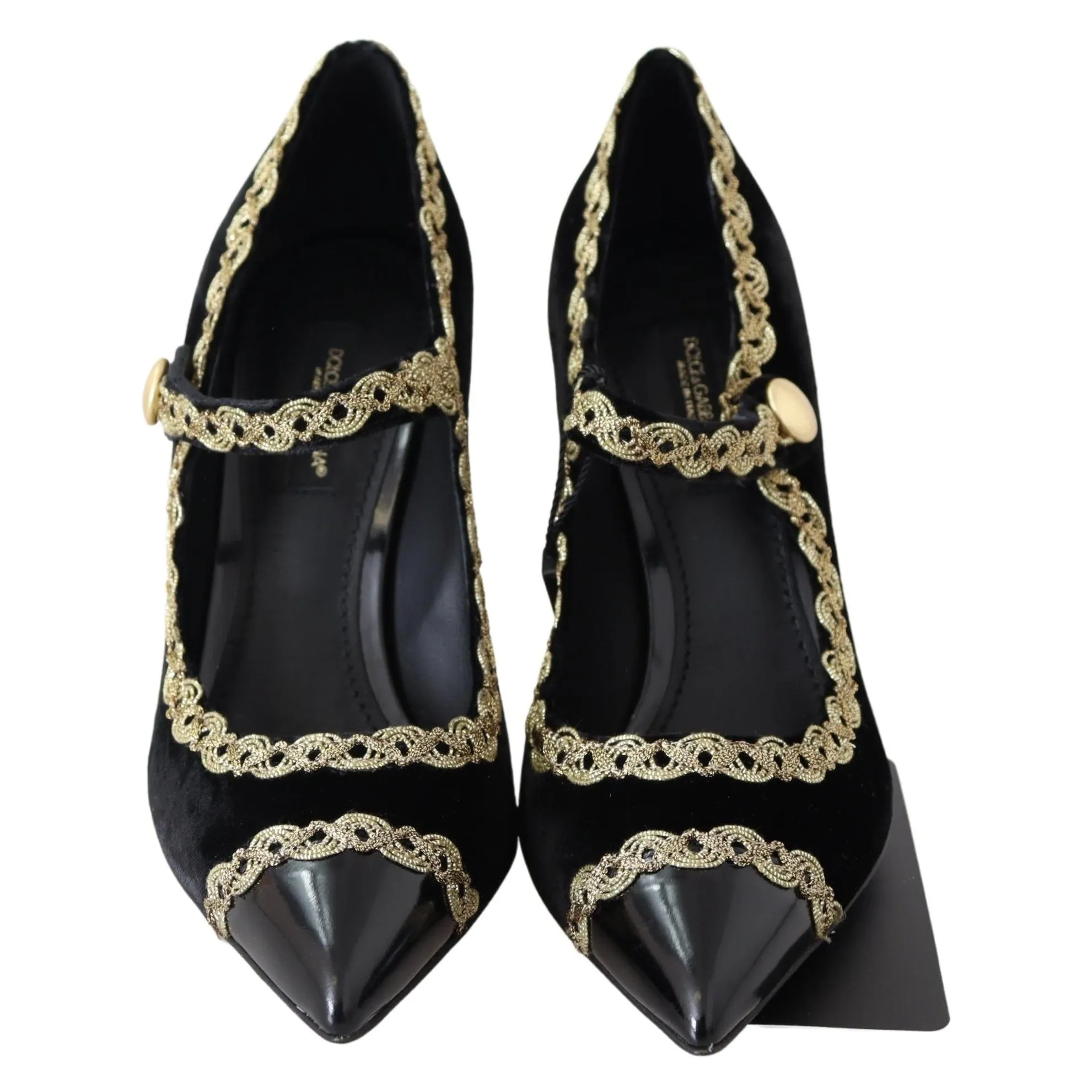 Dolce & Gabbana Elegant Velvet Patent Embroidered Pumps