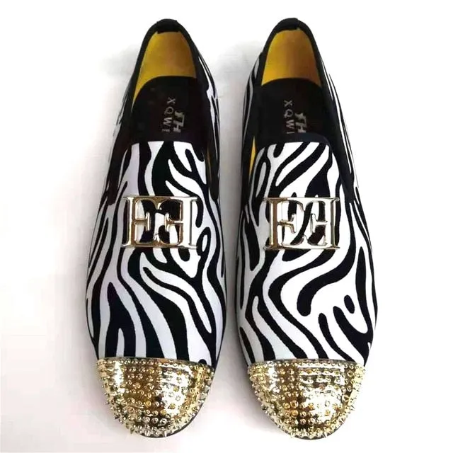 Double E Metal Rivets Cap Toe Style Loafers