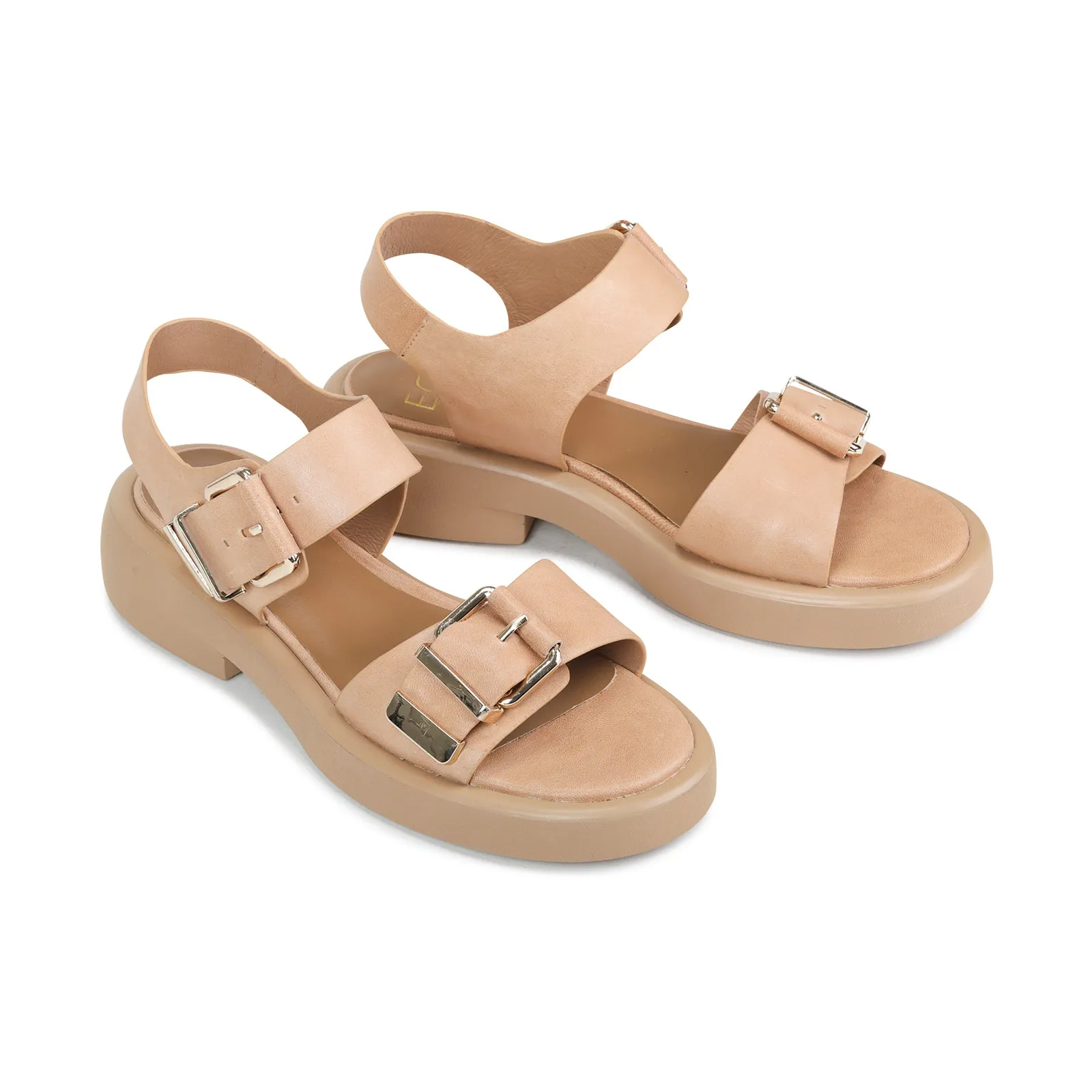 ELE LEATHER PLATFORM SANDALS