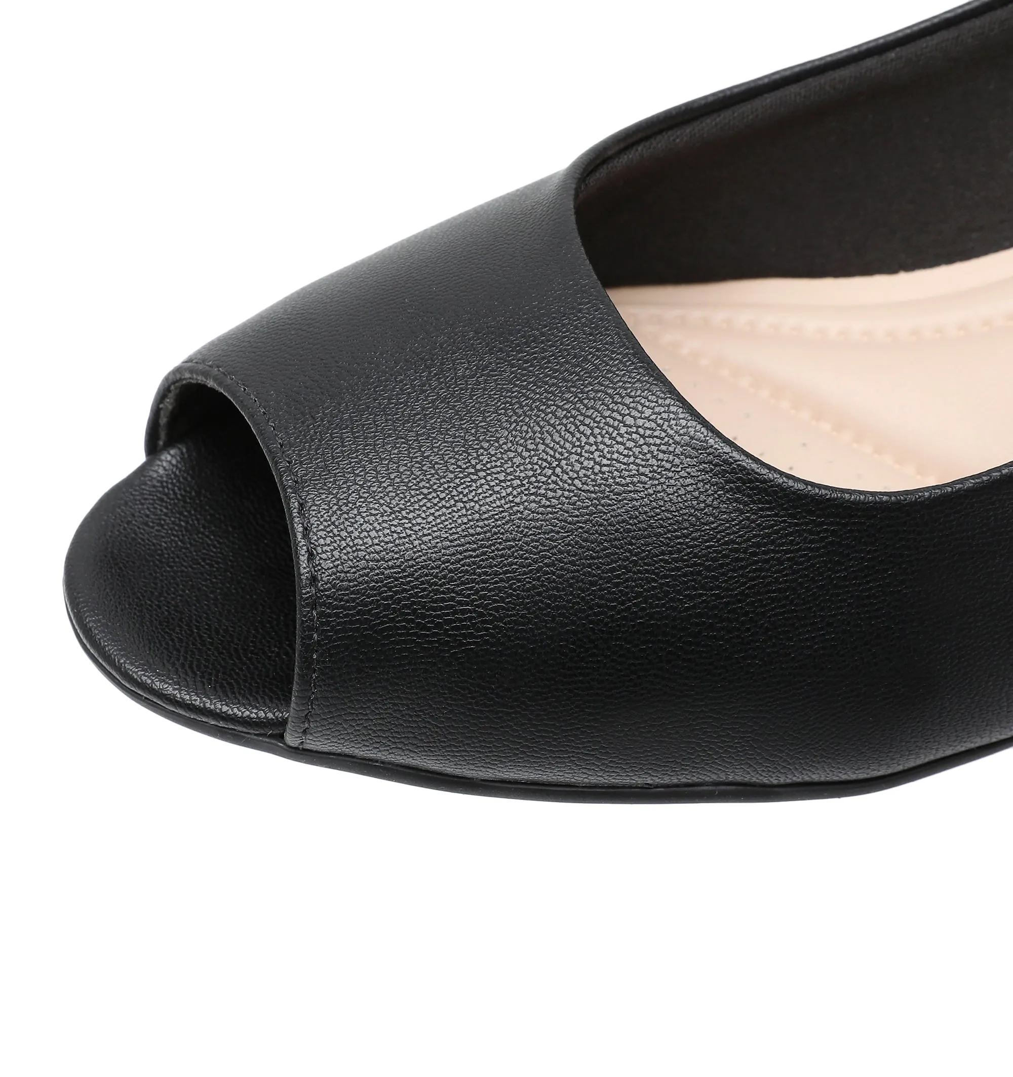 Elegant Peep Toe Pumps - Black (114.046)