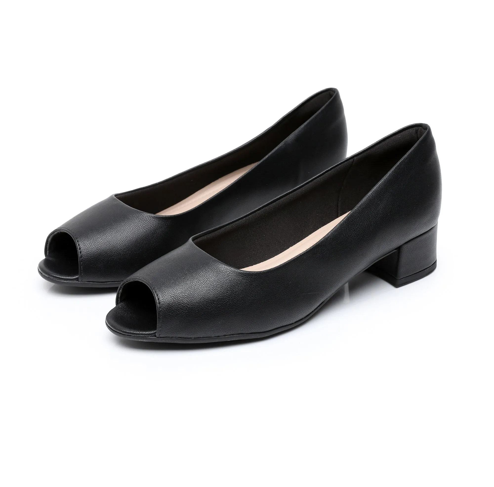 Elegant Peep Toe Pumps - Black (114.046)