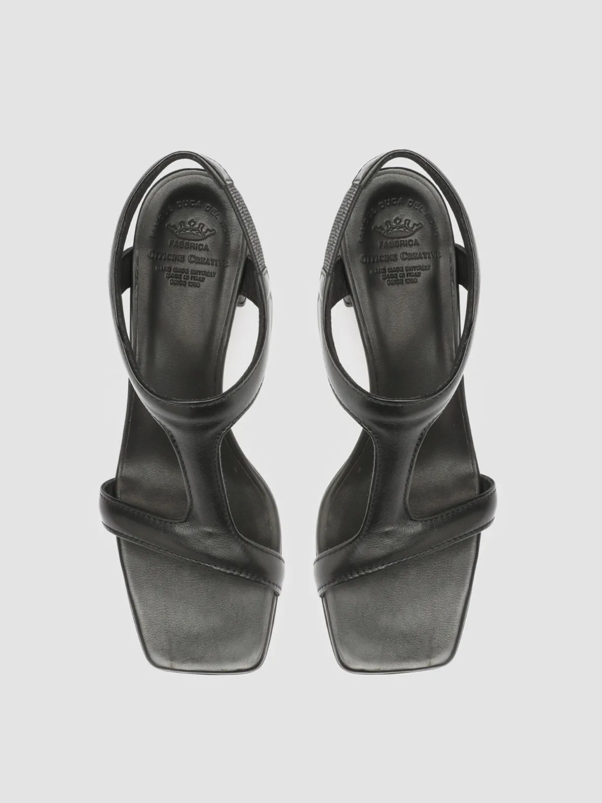ELSIE 002 - Black Nappa Leather Sandals
