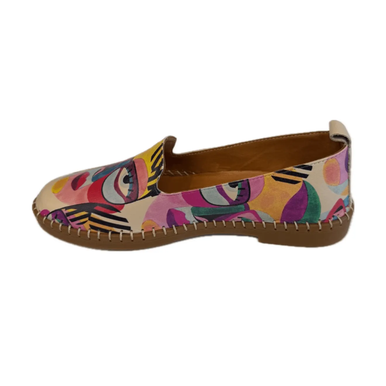 Everly Women's Frida 01 Patterned Mules- Picasso Leather