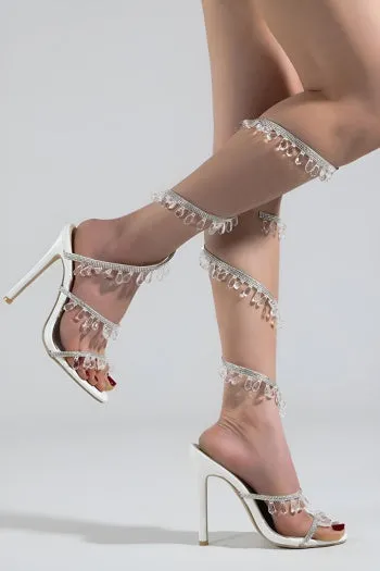Exquisite Two-Color Rhinestone Sandals