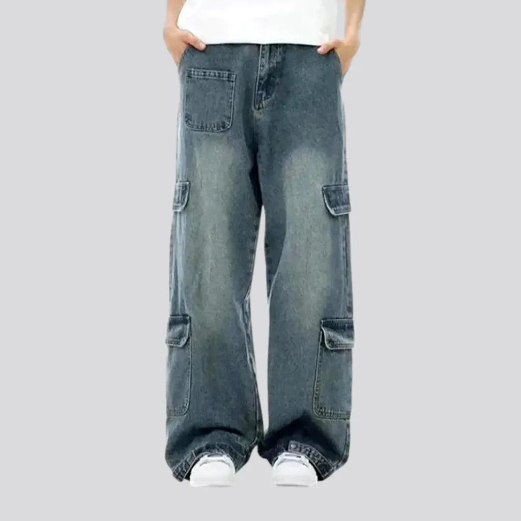 Faded lines jeans for men