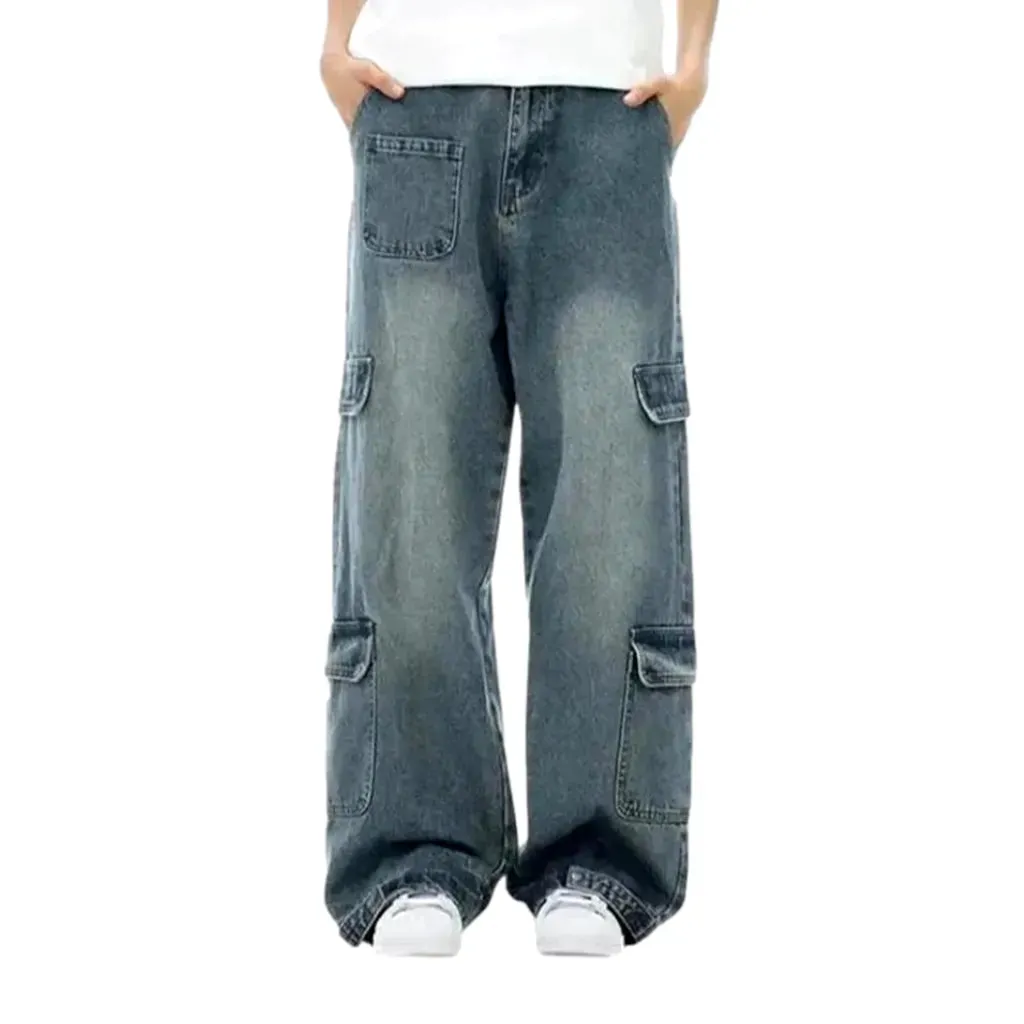 Faded lines jeans for men