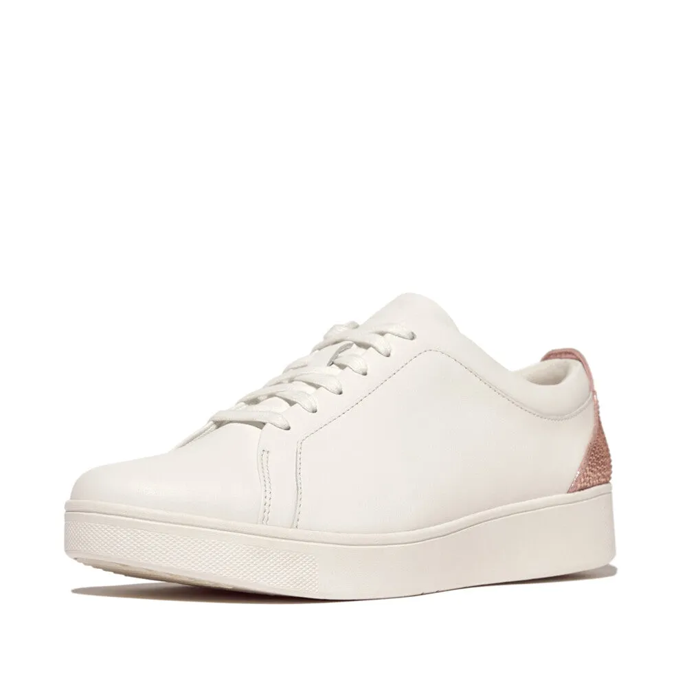 Fitflop Rally Crystal Blush Backtab Leather Sneaker White