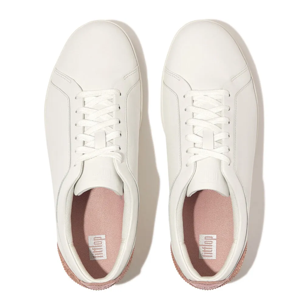 Fitflop Rally Crystal Blush Backtab Leather Sneaker White