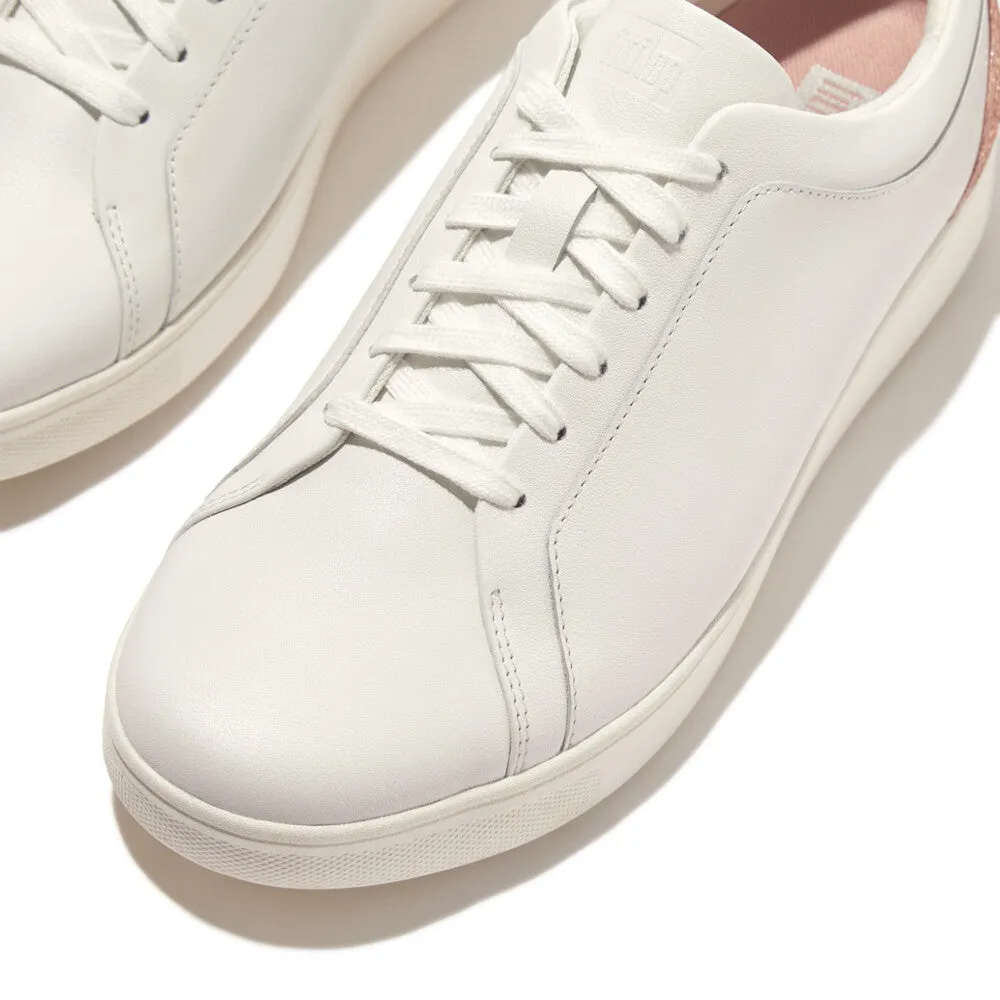 Fitflop Rally Crystal Blush Backtab Leather Sneaker White