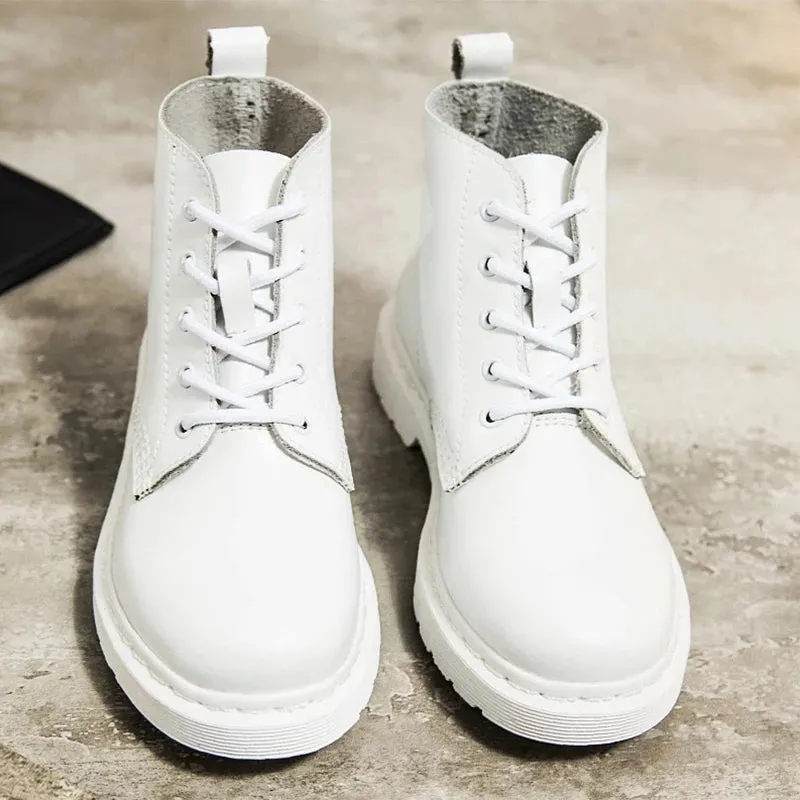 Genuine Leather Punk Ankle Boots