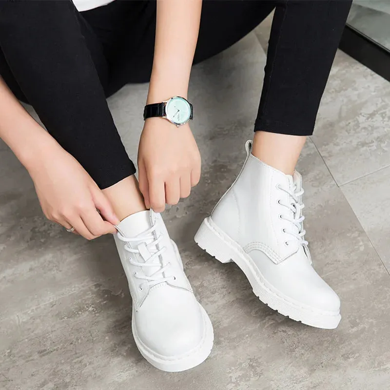Genuine Leather Punk Ankle Boots