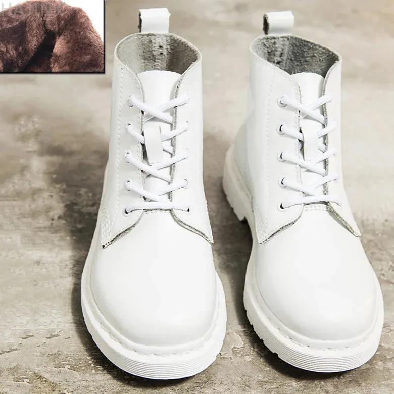 Genuine Leather Punk Ankle Boots
