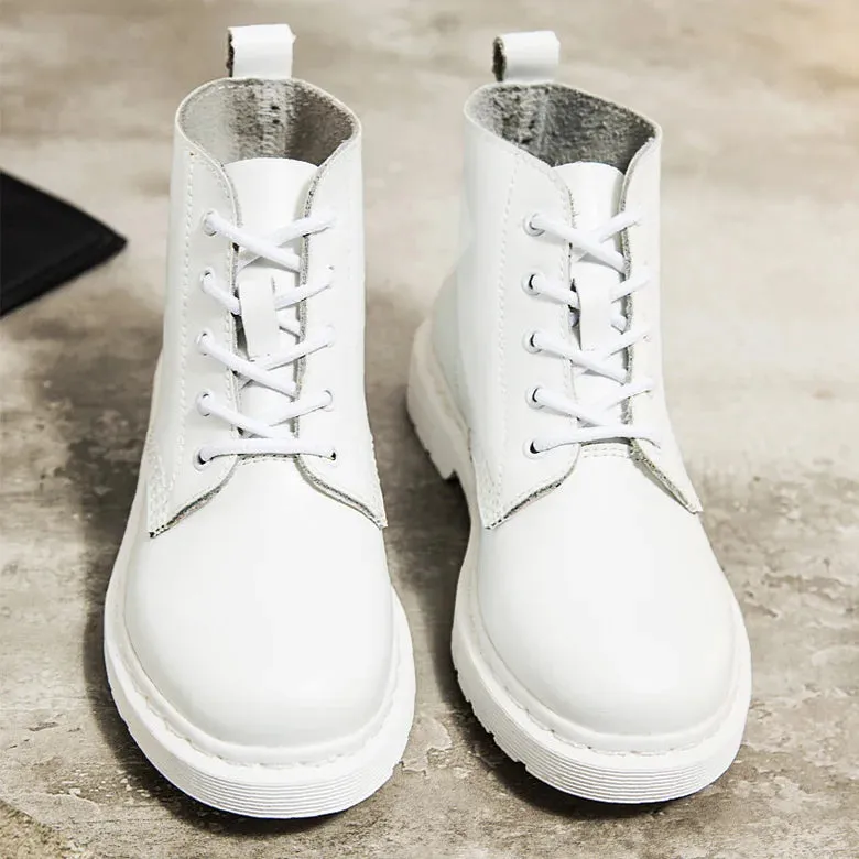 Genuine Leather Punk Ankle Boots