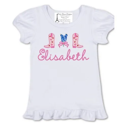 Girls Bluebonnet  Boots Monogram Dress