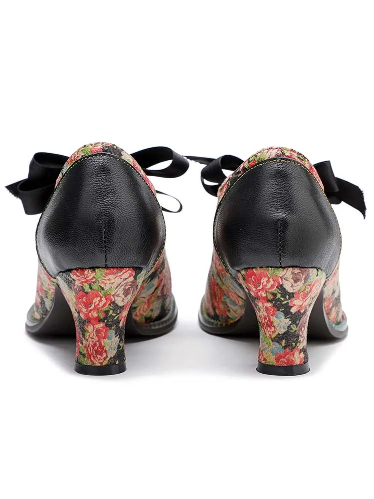 Hand-Painted Floral Laces Elegant Shoes