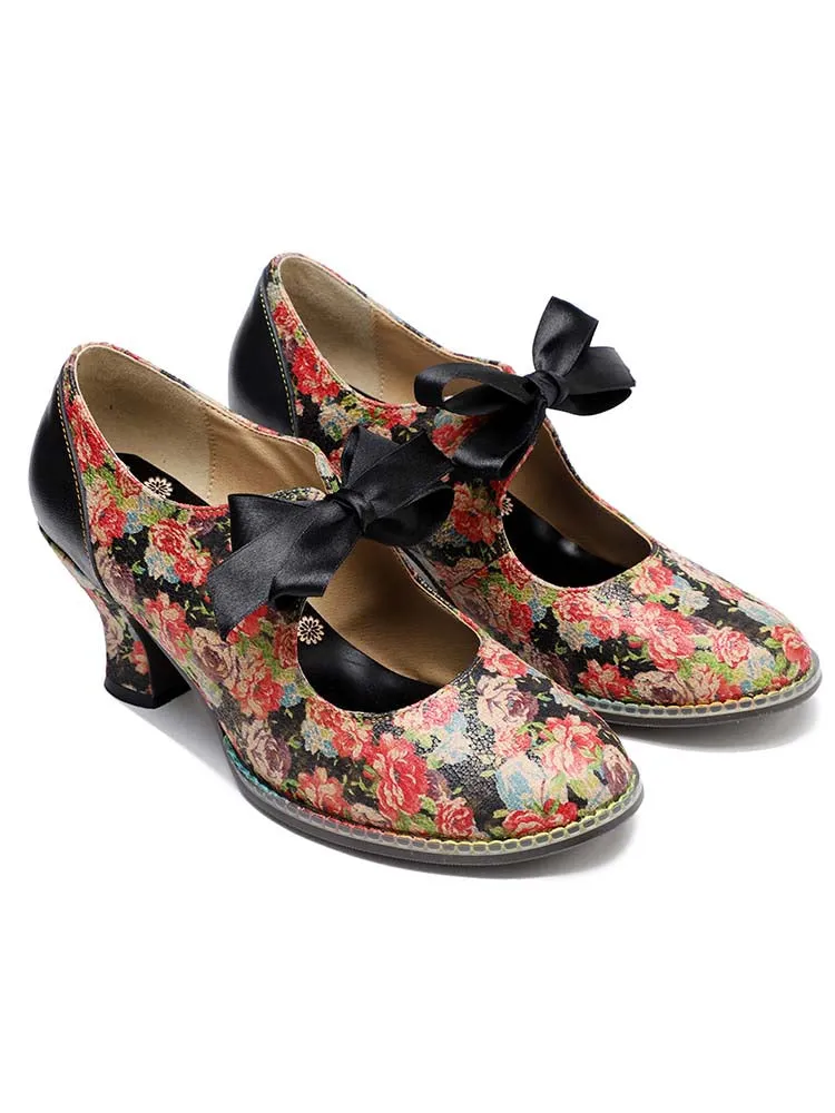 Hand-Painted Floral Laces Elegant Shoes