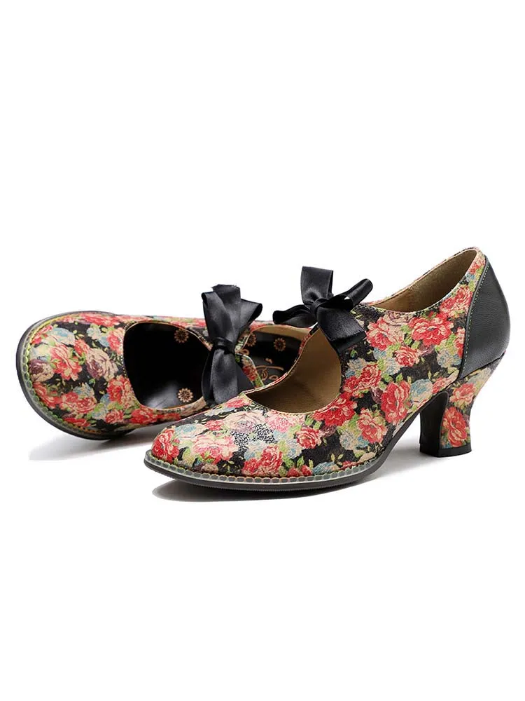 Hand-Painted Floral Laces Elegant Shoes