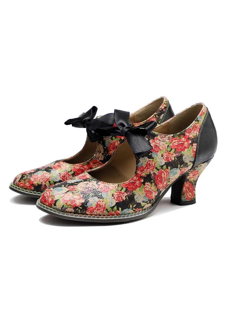 Hand-Painted Floral Laces Elegant Shoes