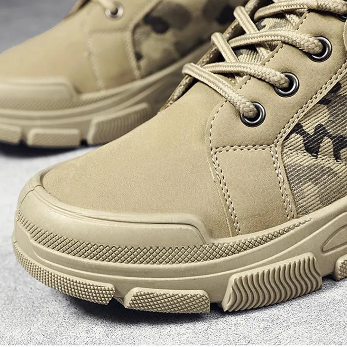 High cut camo boots for men | Front lace destert combat boots
