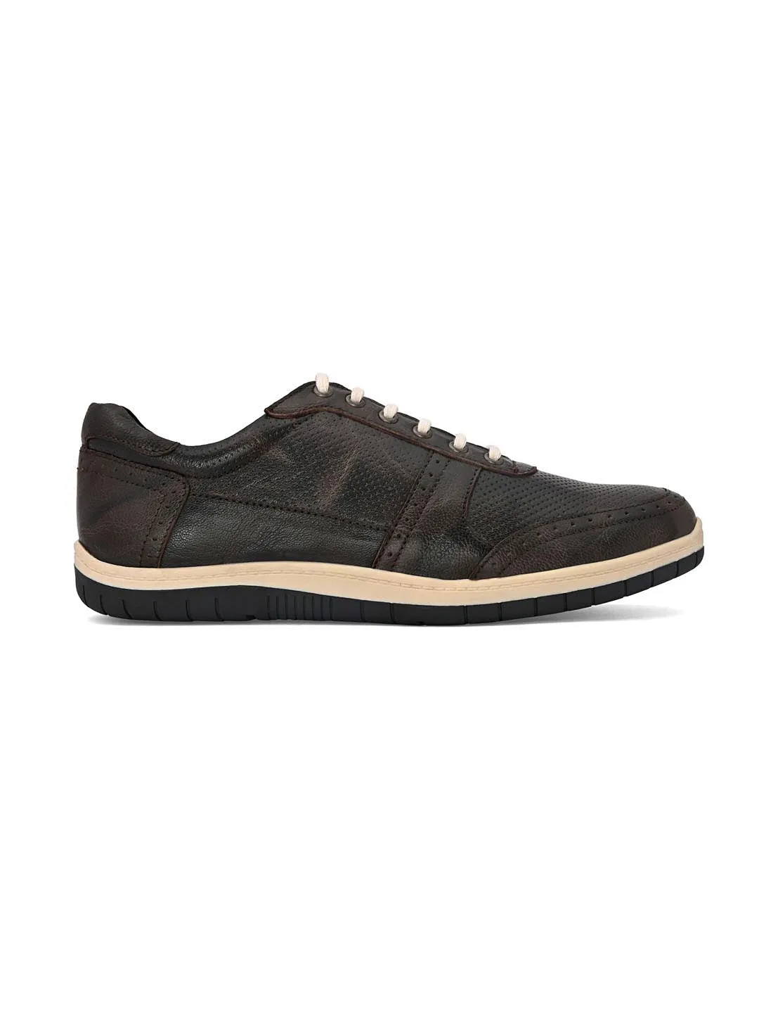 Hydes N Hues Men Brown Leather Sneakers