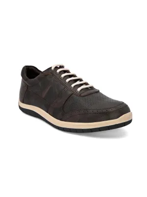 Hydes N Hues Men Brown Leather Sneakers