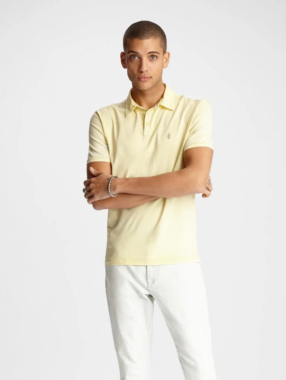 John Varvatos KNOXVILLE S/S PEACE POLO Lemon