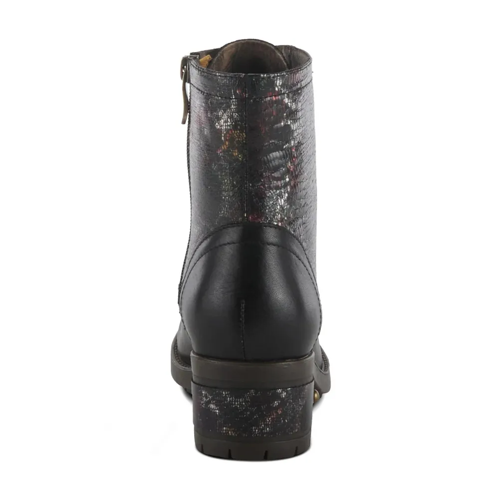 L'artiste By Spring Step Marty-Met Black Multi Leather Boot (Women's)
