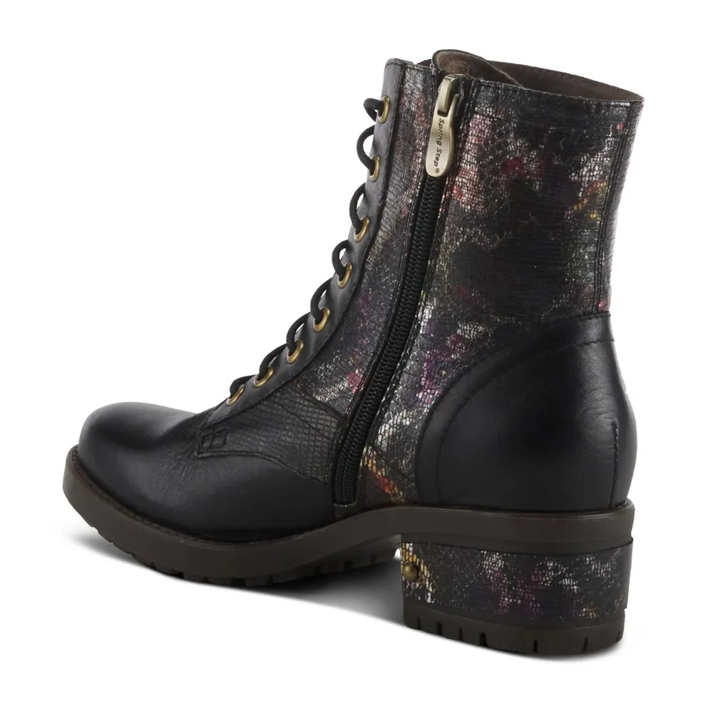 L'artiste By Spring Step Marty-Met Black Multi Leather Boot (Women's)
