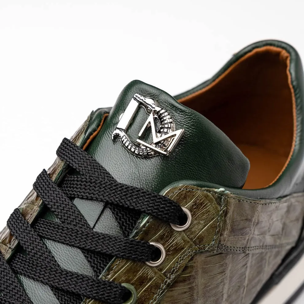 Marco Di Milano Portici Men's Shoes Wine & Black Exotic Lizard / Crocodile Casual Sneakers (MDM1016)