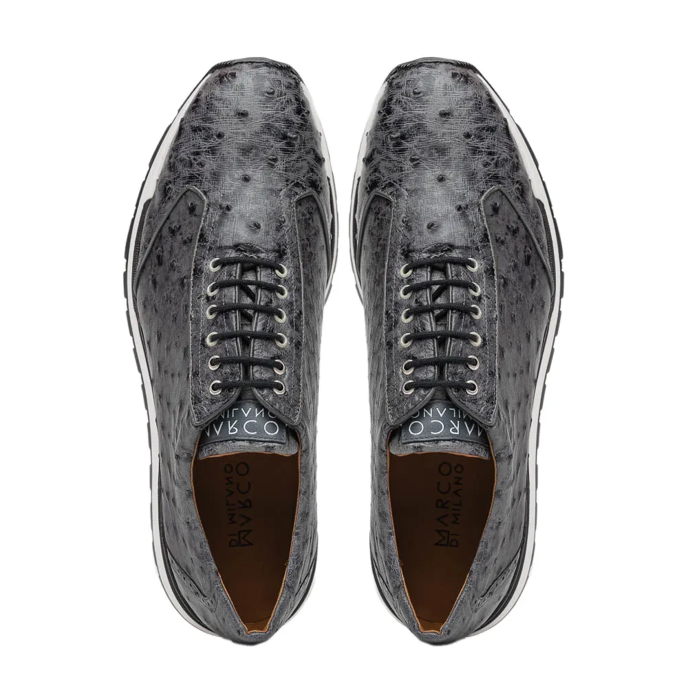 Marco Di Milano Scanno Ostrich and Rubber Antique Gray