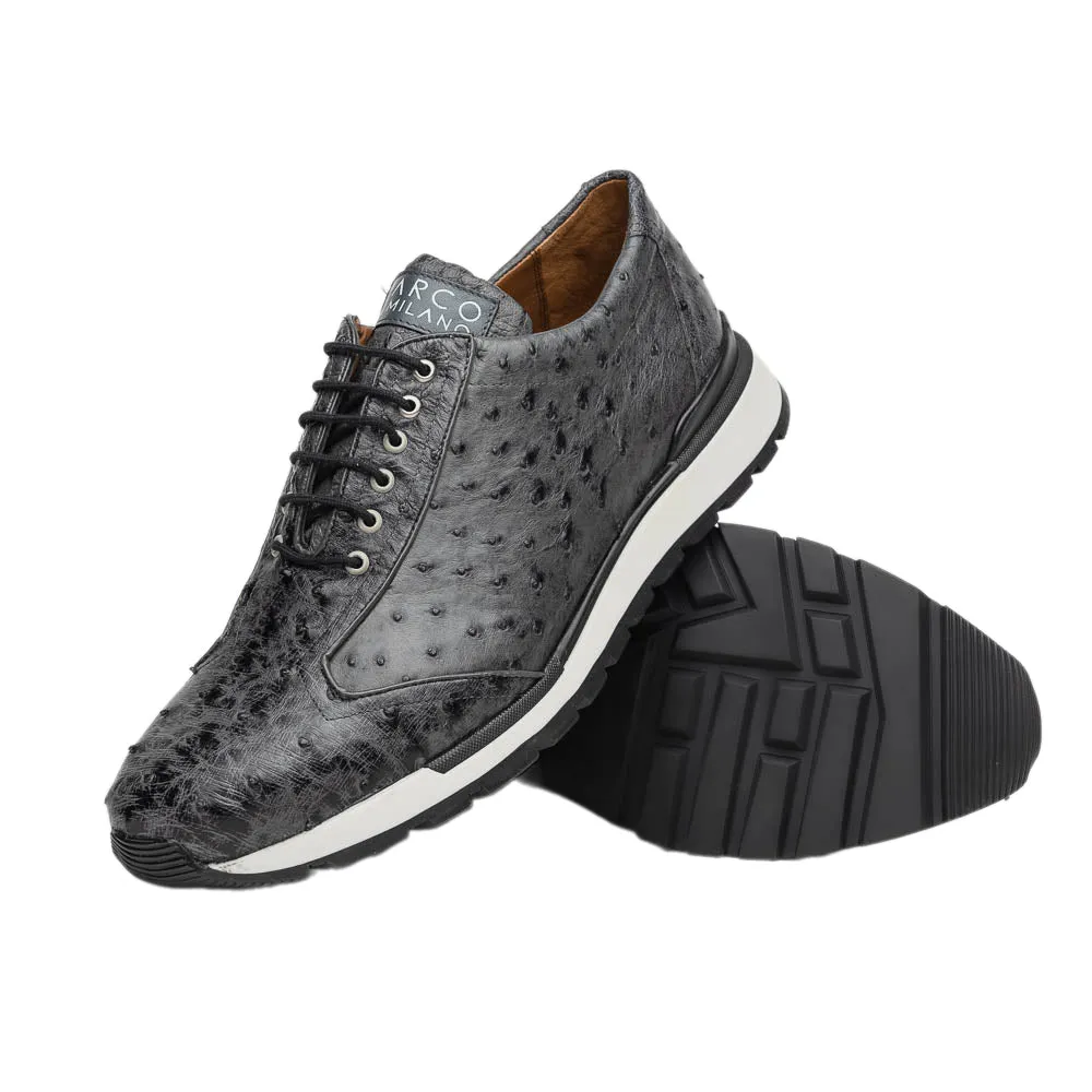 Marco Di Milano Scanno Ostrich and Rubber Antique Gray