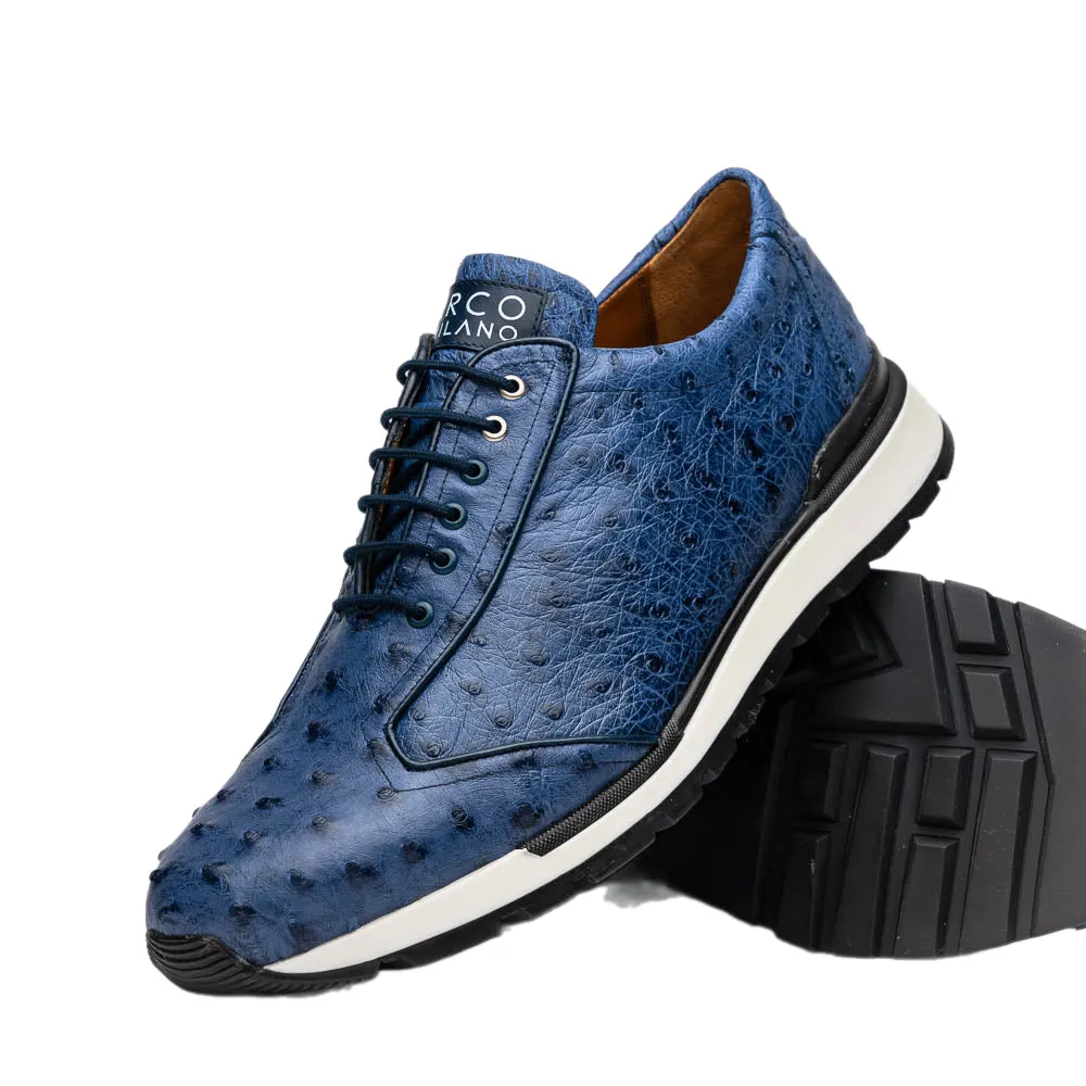 Marco Di Milano Scanno Ostrich and Rubber Navy