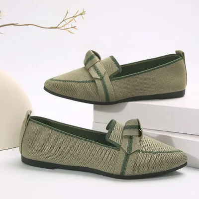 Markie Bow Point Toe Mesh Flat Slip-Ons