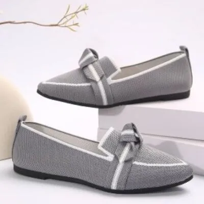 Markie Bow Point Toe Mesh Flat Slip-Ons