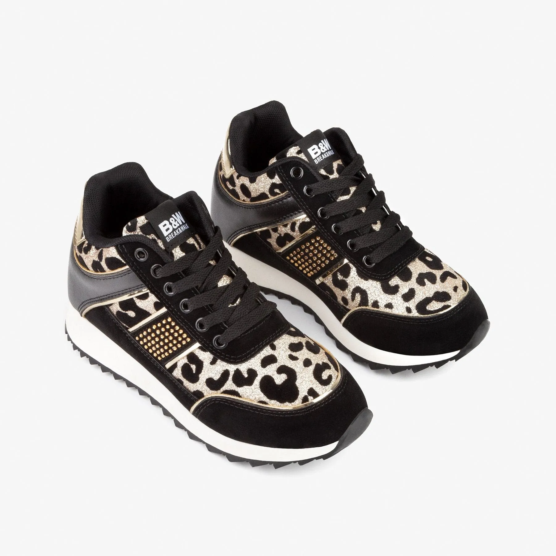 Mum's Black Leopard Sneakers
