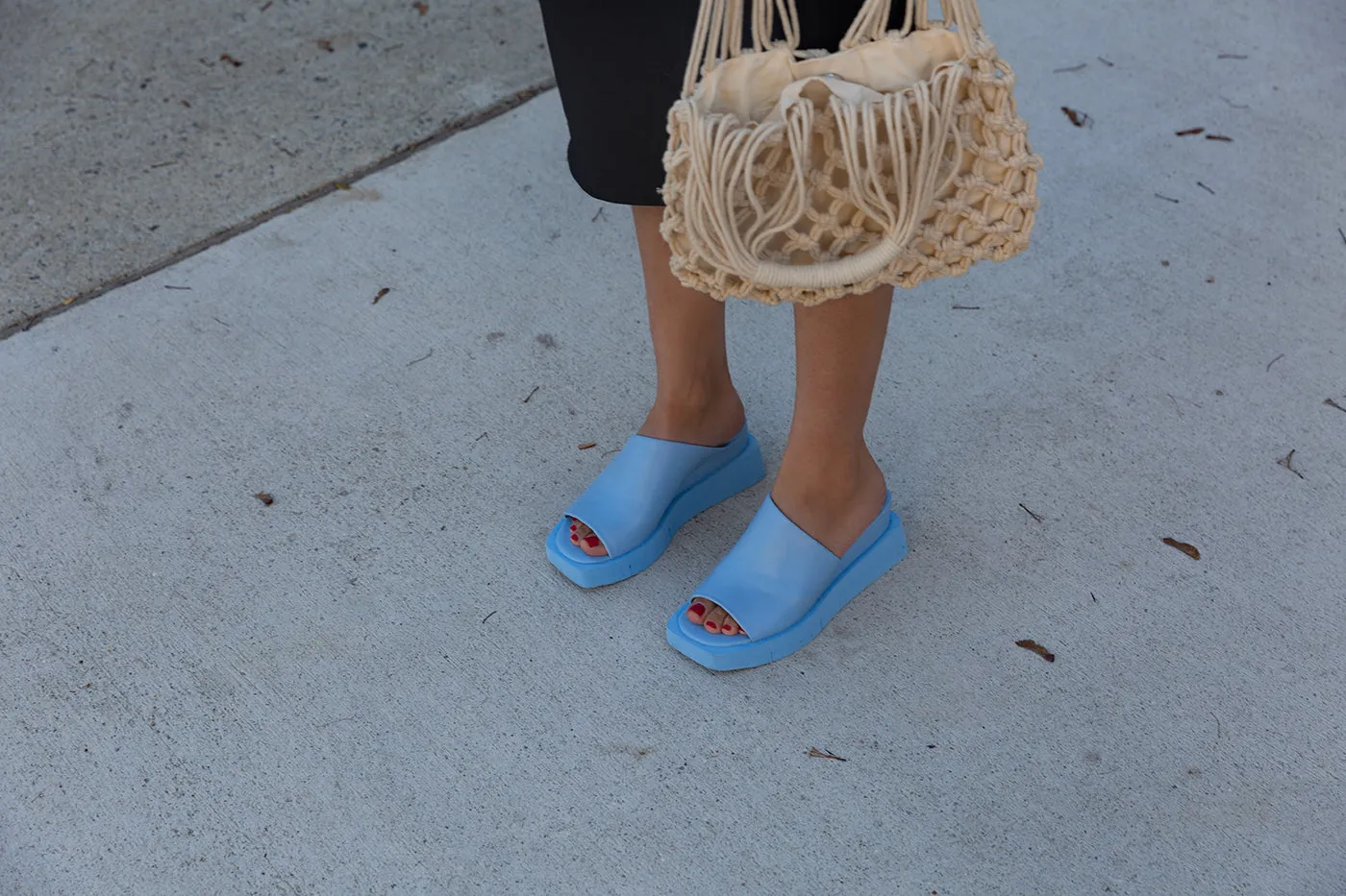 NAKED FEET - INFINITY in LIGHT BLUE Wedge Sandals